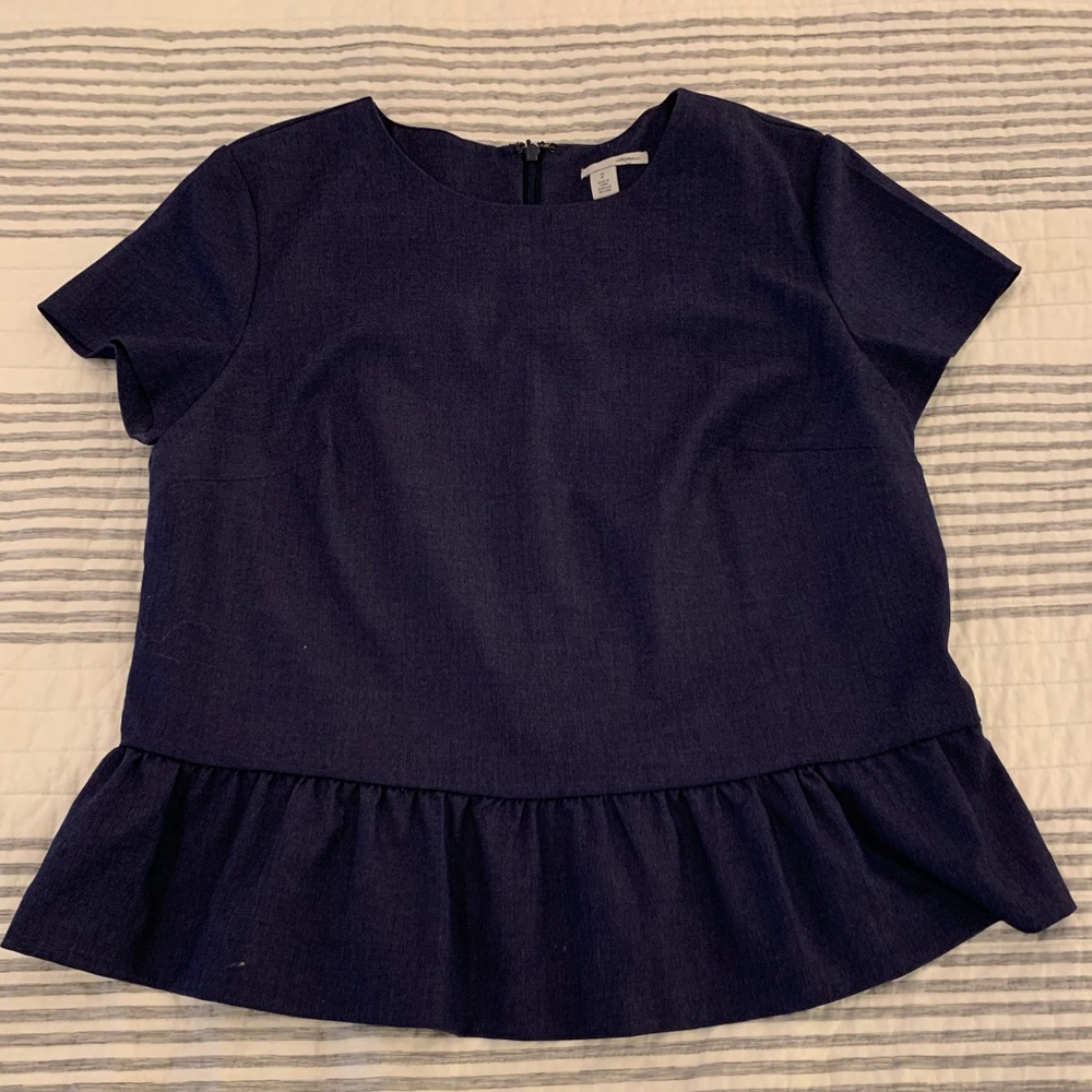Ink blue denim blouse